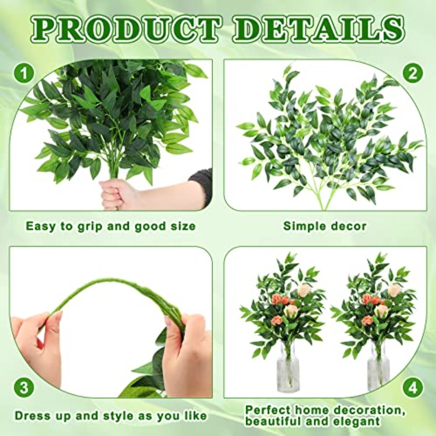 Pcs Artificial Italian Ruscus  - Ruscus Stem Faux บทวิจารณ์และราคา