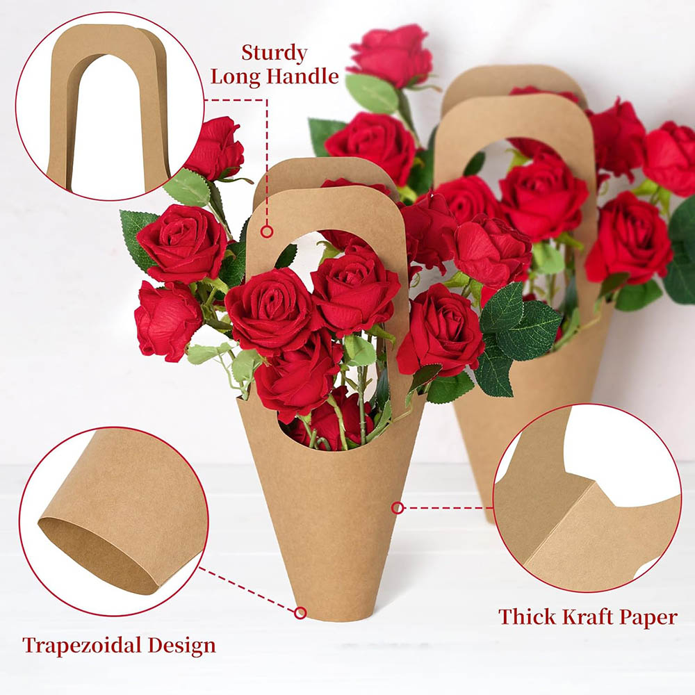Kraft Paper Flower Gift Bags w - Florist Supply Paper บทวิจารณ์และราคา