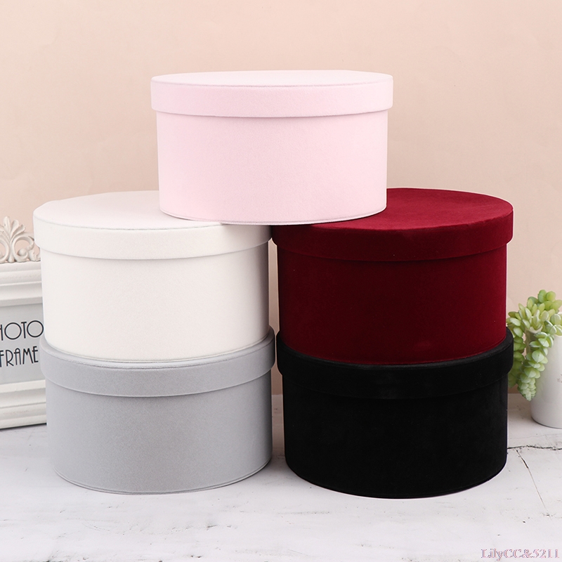 Velvet Round Flowers Box Gift  - Anda Florist Supply บทวิจารณ์และราคา