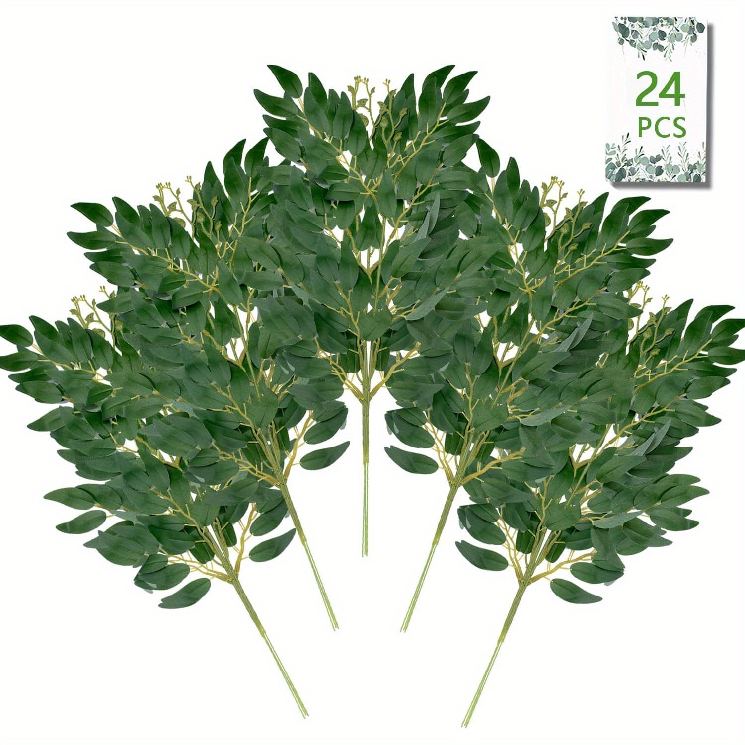24Pcs Artificial Italian Ruscu - Ruscus Stem Faux บทวิจารณ์และราคา