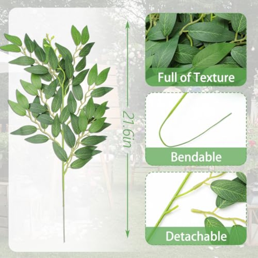 80 Pcs Italian Ruscus Greenery - Ruscus Stem Faux บทวิจารณ์และราคา