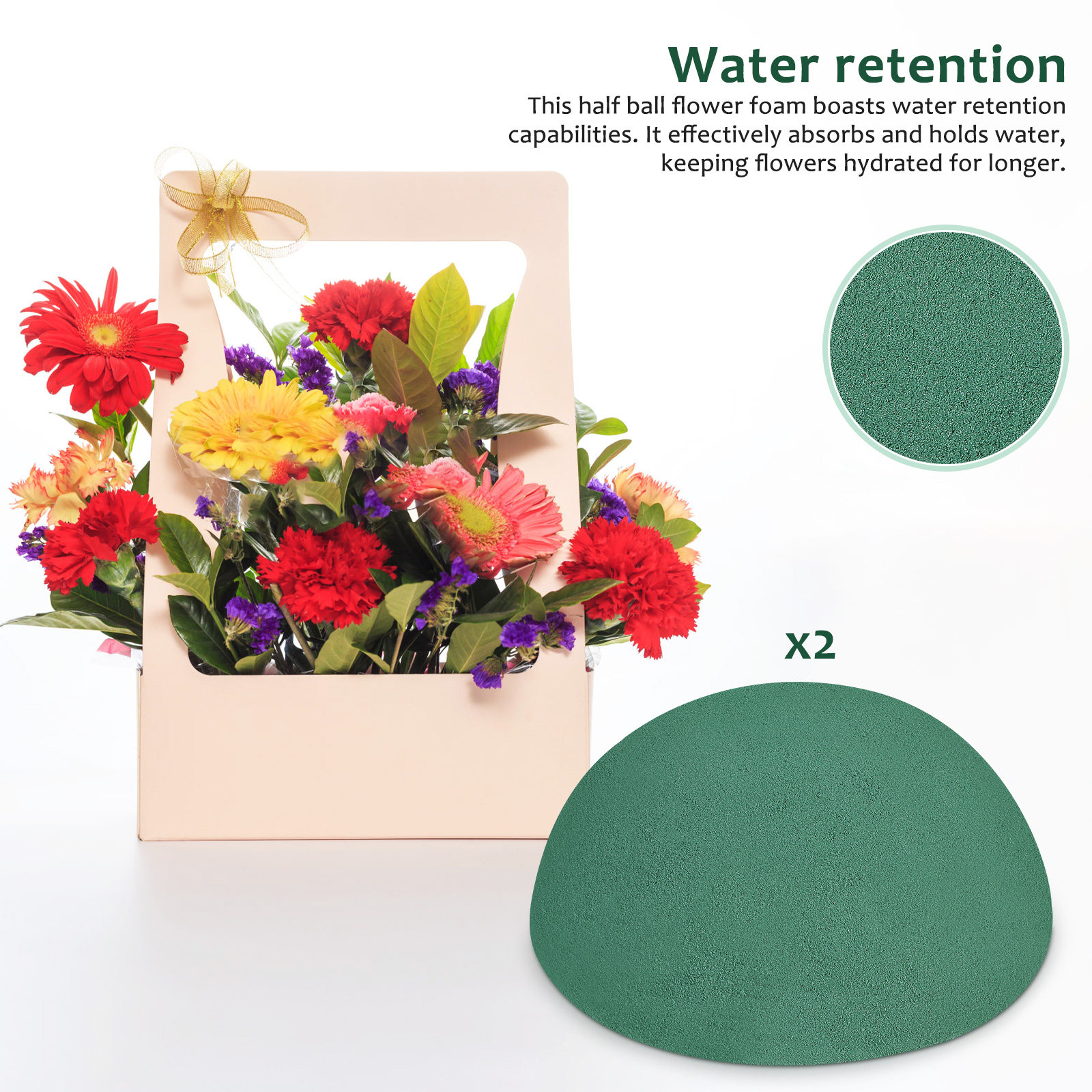 2Pcs Green Half Round Floral D - Floral Foam Oasis บทวิจารณ์และราคา