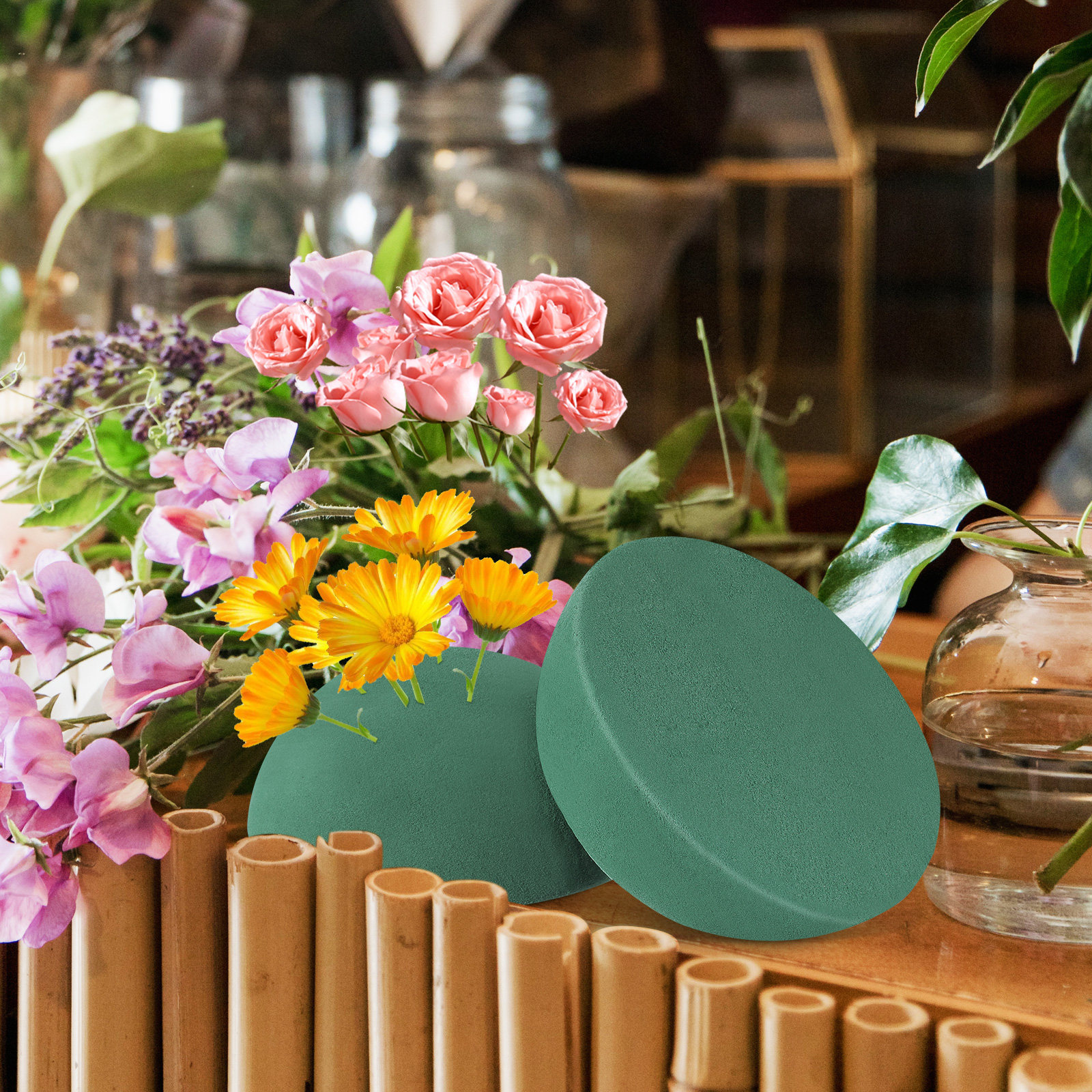 2Pcs Green Half Round Floral D - Floral Foam Oasis บทวิจารณ์และราคา